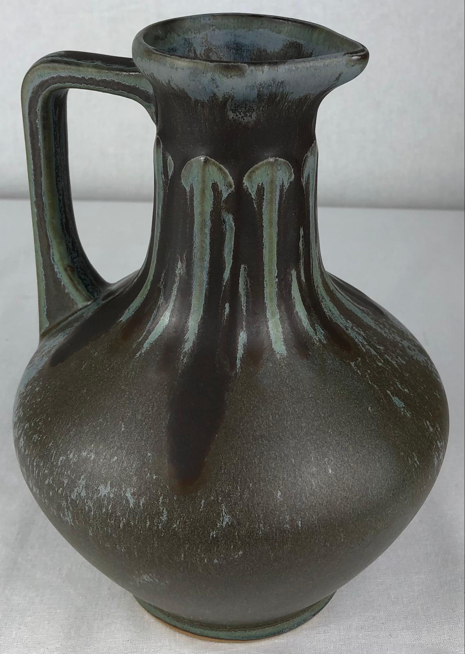 French Art Nouveau Art Deco Ceramic Vase, Signed 3