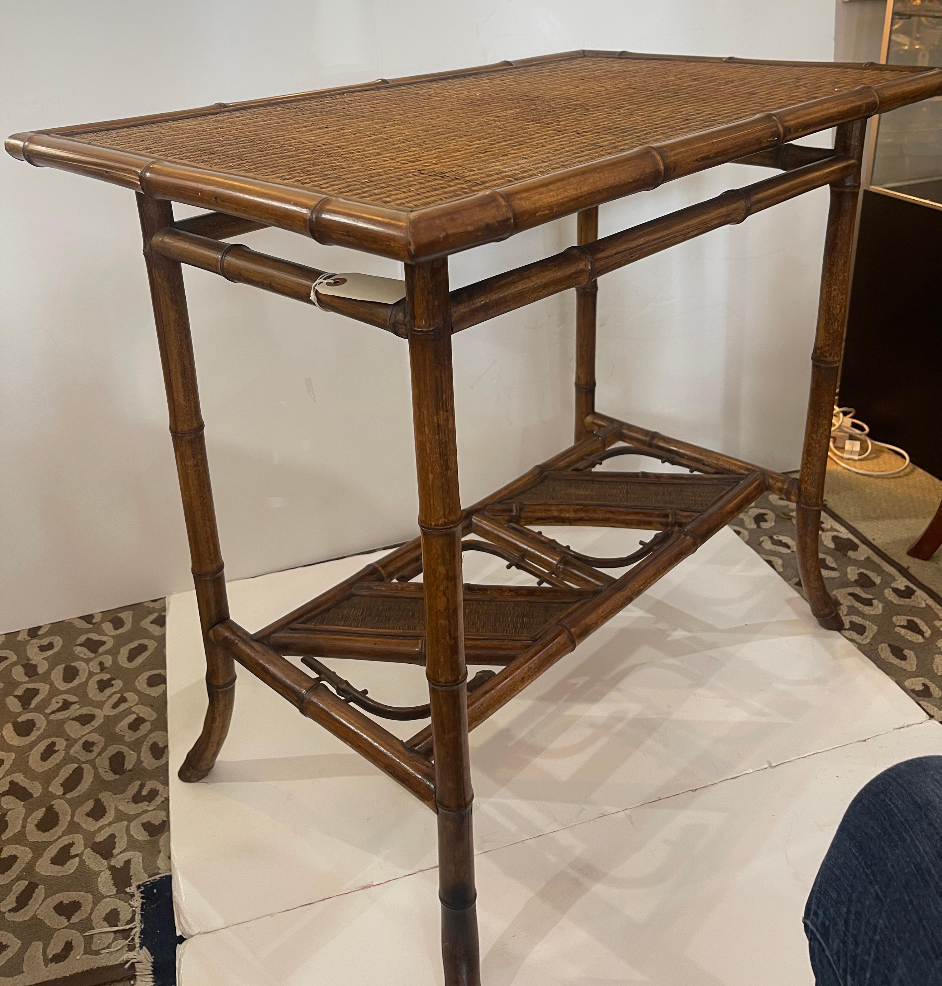 Estetismo French Art-Nouveau Bamboo Center Table or Tea Table, 1890-1910 in vendita