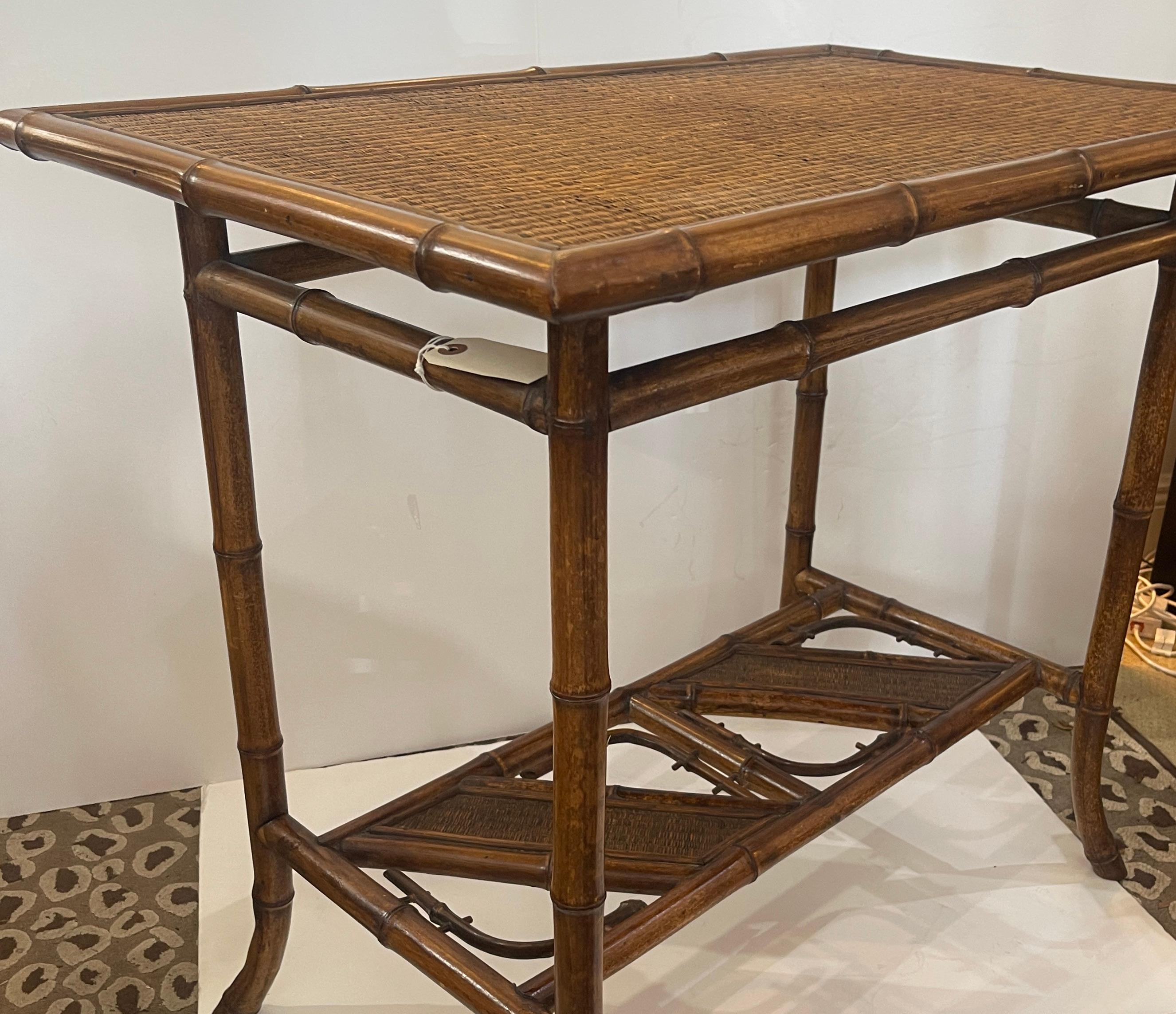 Francese French Art-Nouveau Bamboo Center Table or Tea Table, 1890-1910 in vendita