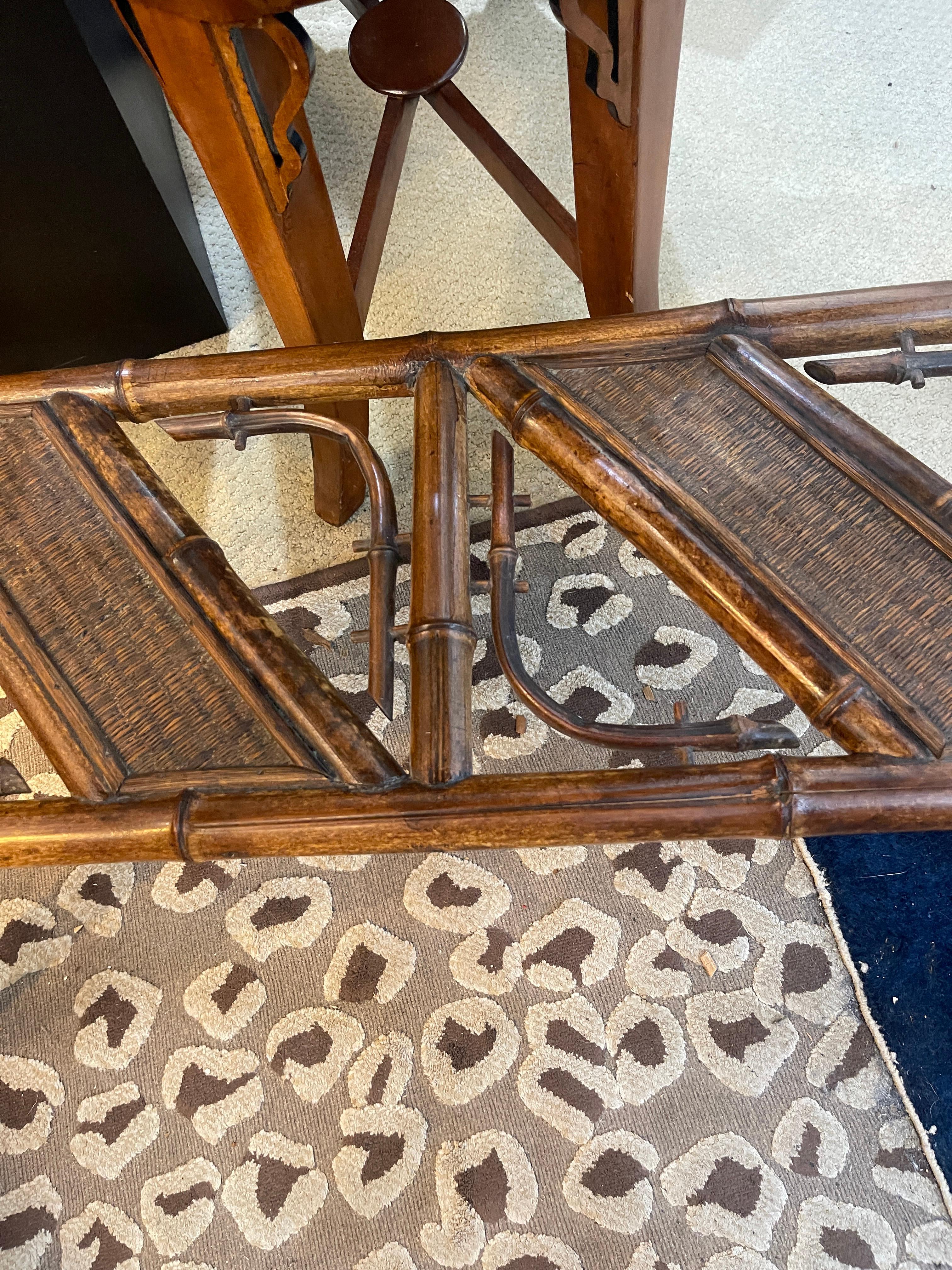 Bambù French Art-Nouveau Bamboo Center Table or Tea Table, 1890-1910 in vendita