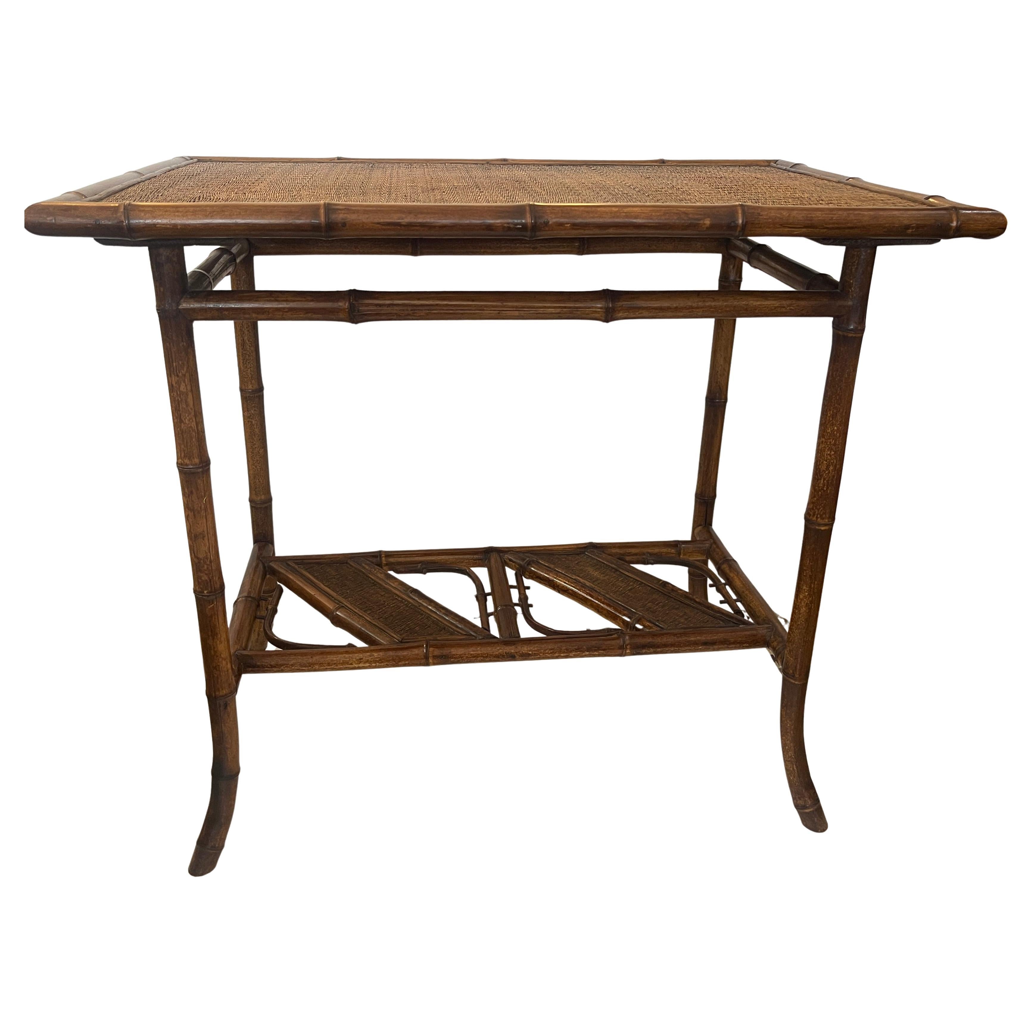 French Art-Nouveau Bamboo Center Table or Tea Table, 1890-1910