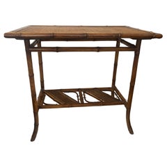 Antique French Art-Nouveau Bamboo Center Table or Tea Table, 1890-1910