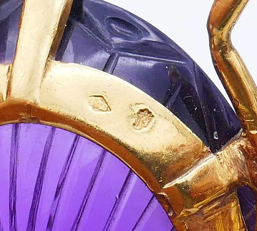 Französisch Art Nouveau Biene Pin Brosche Clip 18k Gold Insekt Estate Jewelry für Damen oder Herren im Angebot