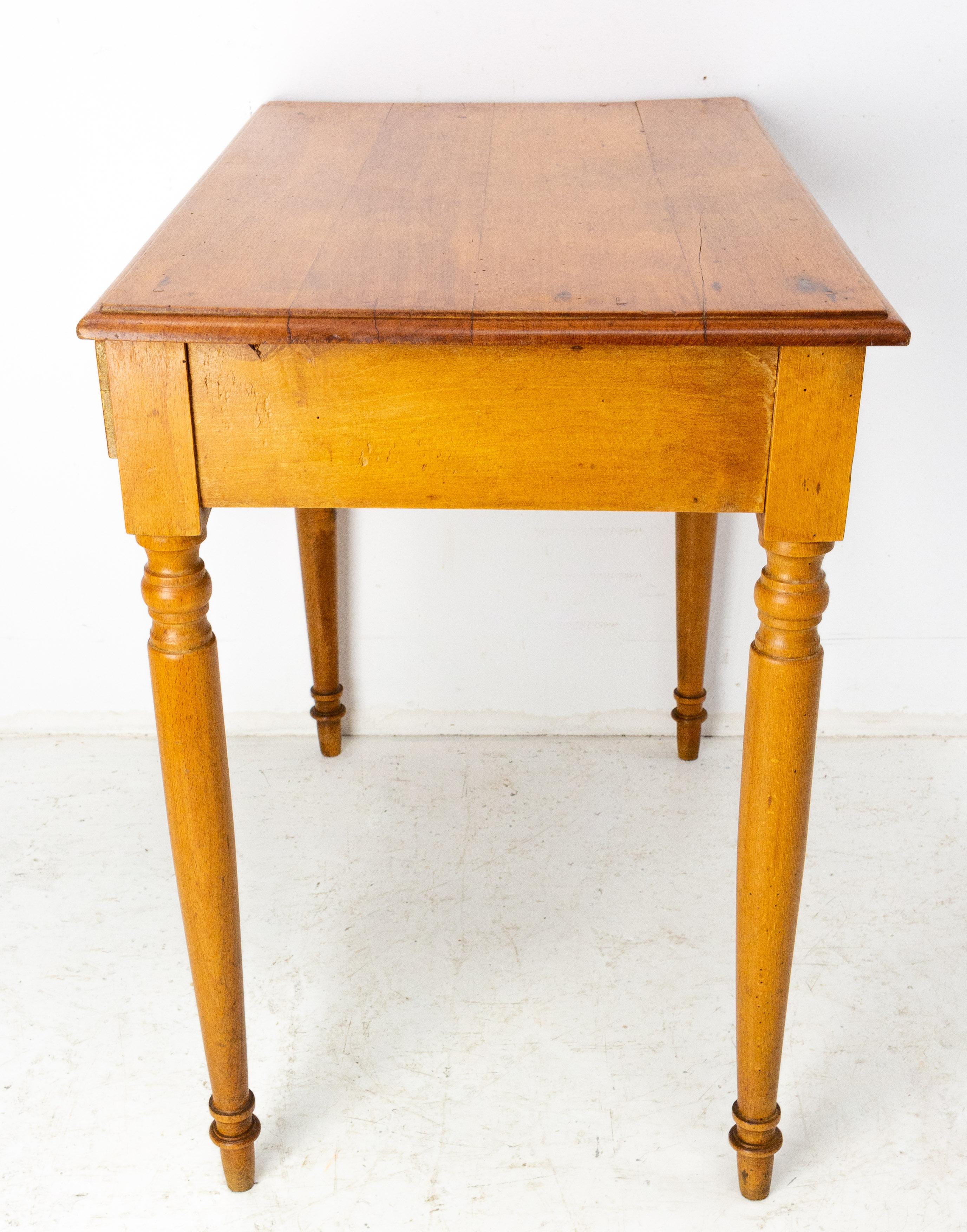 French Art Nouveau Beech Writing Table, Desk or Side Table, circa 1900 For Sale 2
