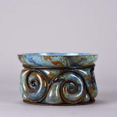 French Art Nouveau Blown Glass and Wrought Iron Vase by Daum Frères & Majorelle
