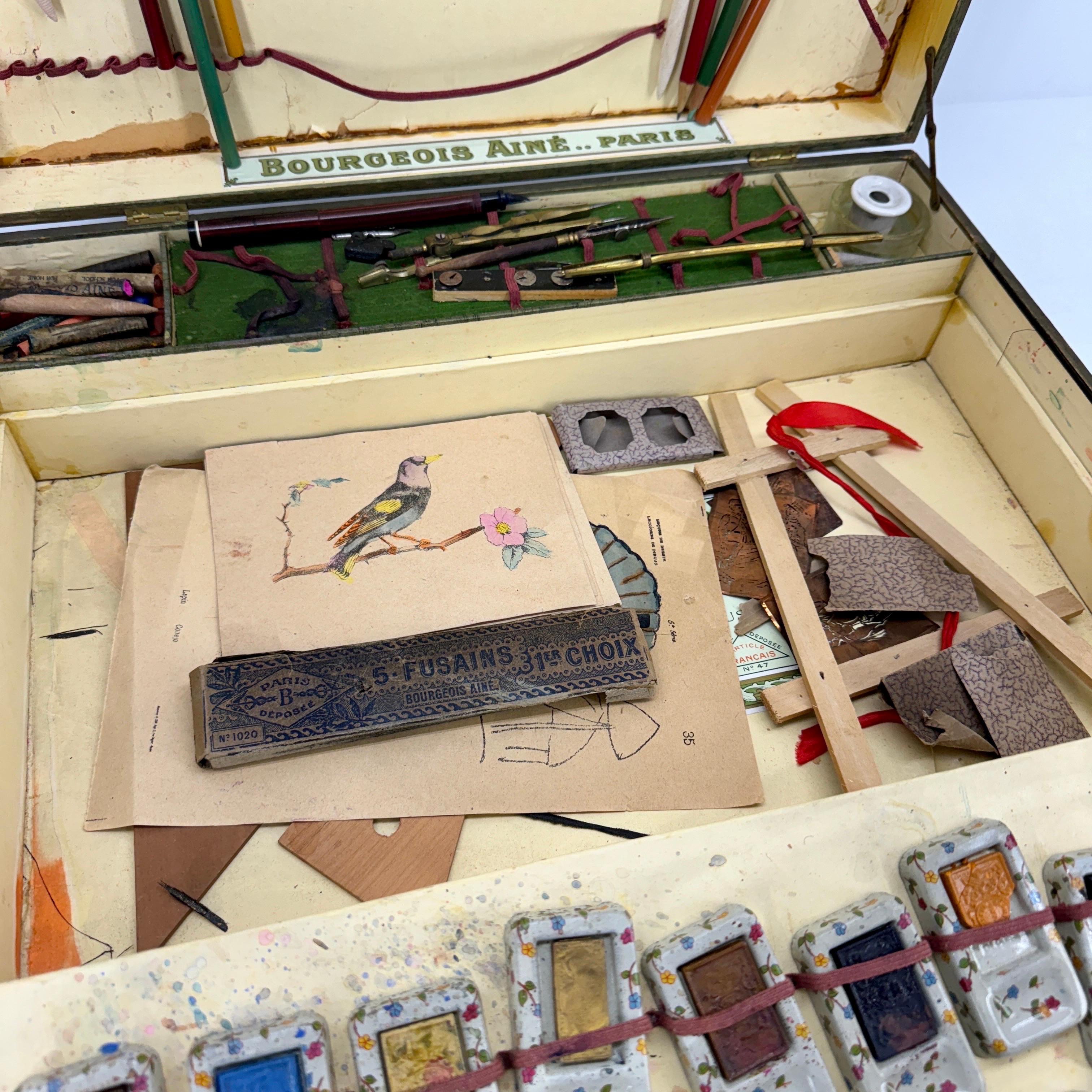 Caja de pinturas francesa Art Nouveau Bourgeois Aine-Paris, Circa 1910's en venta 9