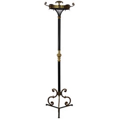 French Art Nouveau Brass and Bronze Coat Rack
