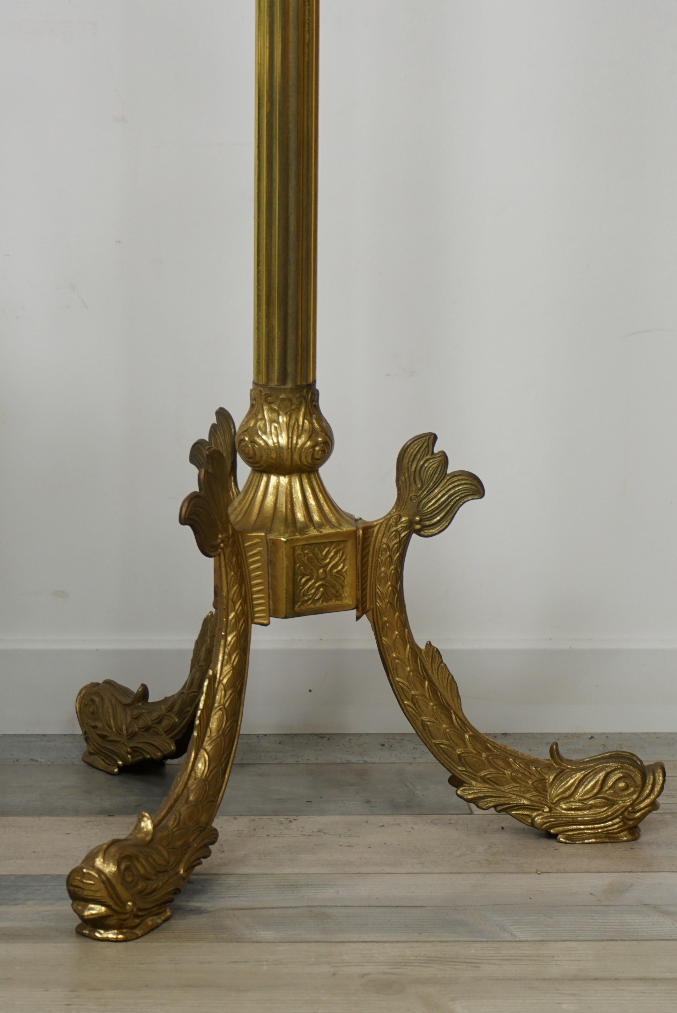 French Art Nouveau Brass Coat Rack 4