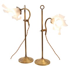 french art nouveau brass lamps from 1920s