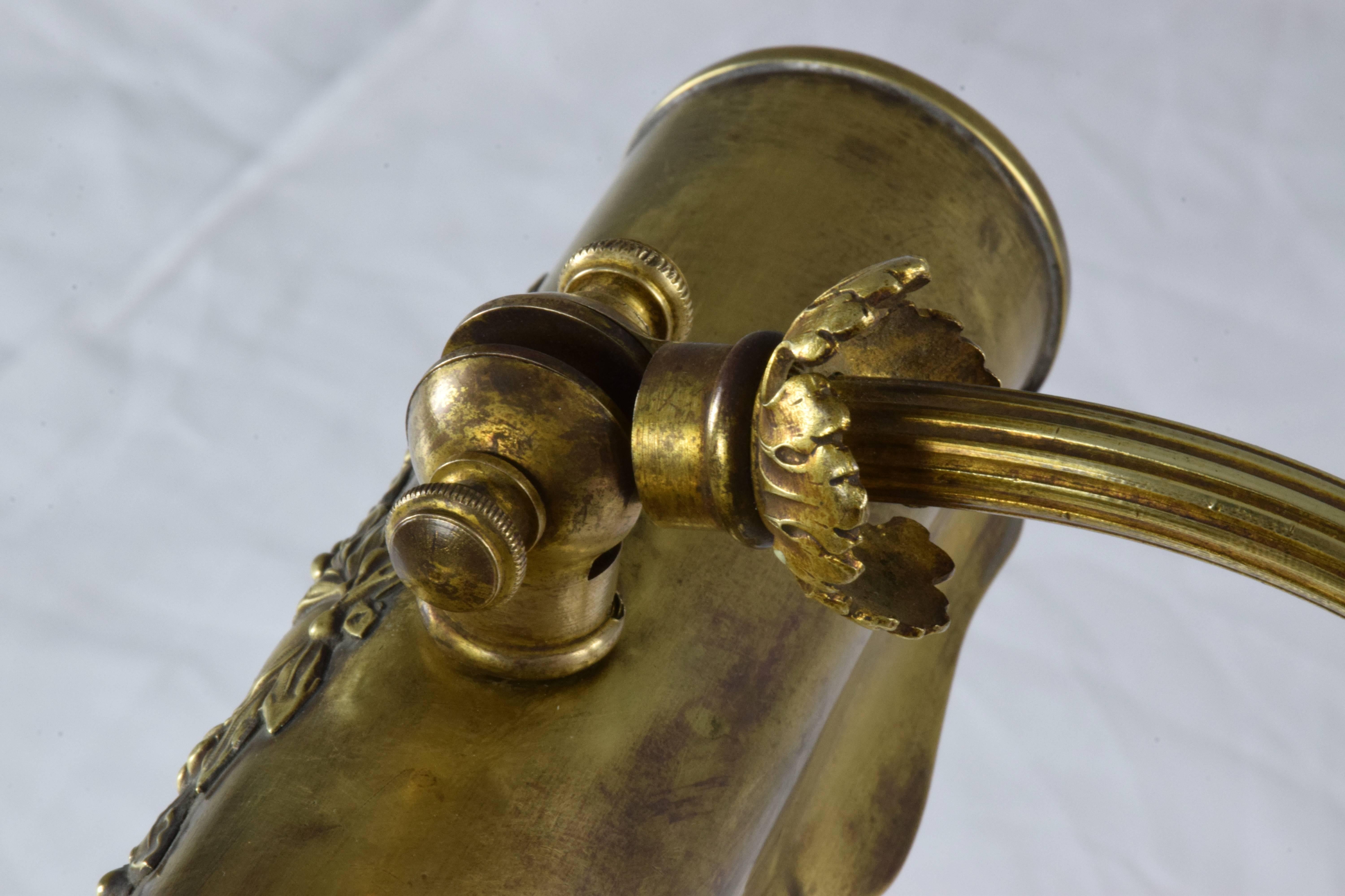 French Art Nouveau Brass Piano Lamp, 1920s 3