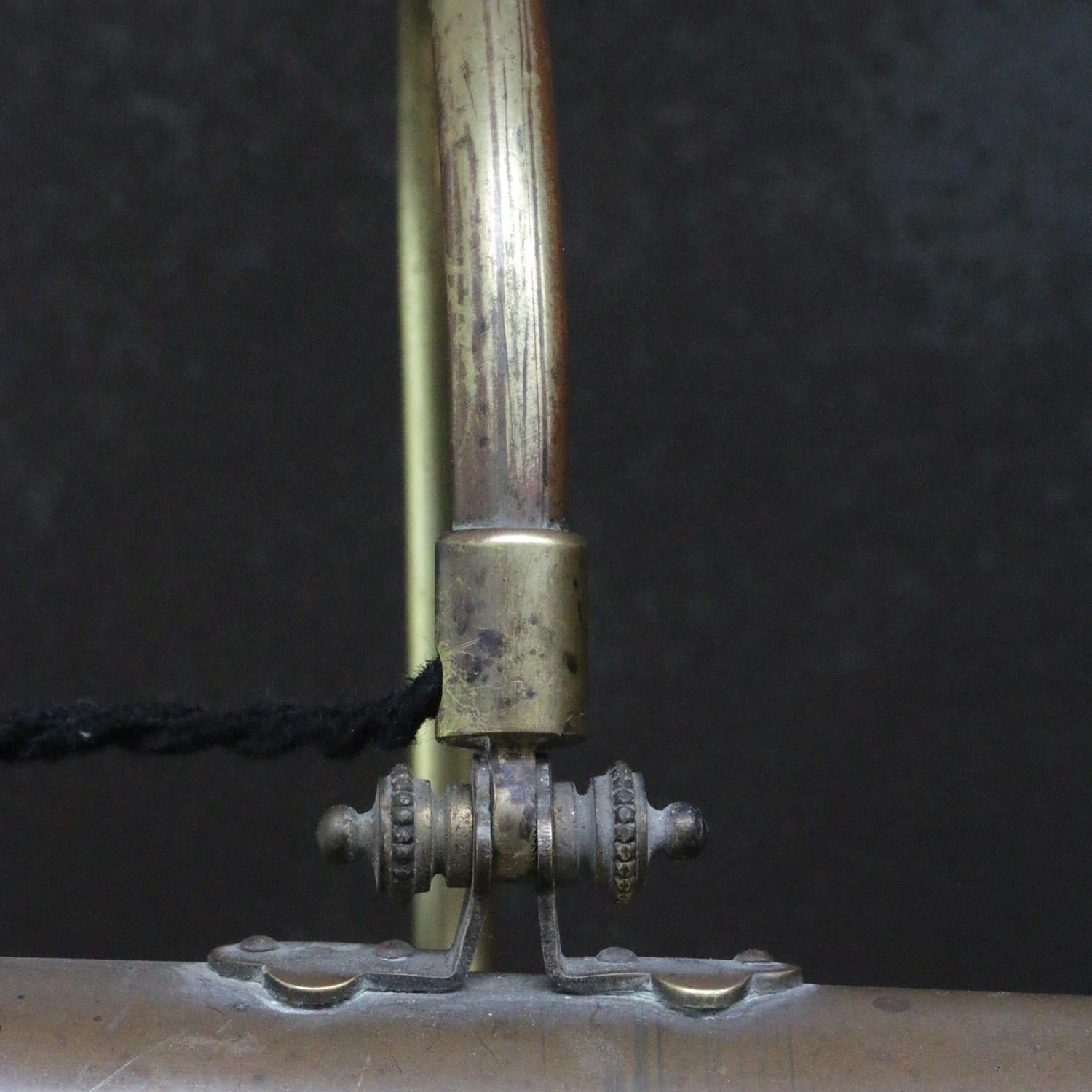 French Art Nouveau Brass Table Desk Light Piano Lamp 1
