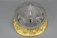 French Art Nouveau Bronze and Cut Glass Flush Mount, circa 1920