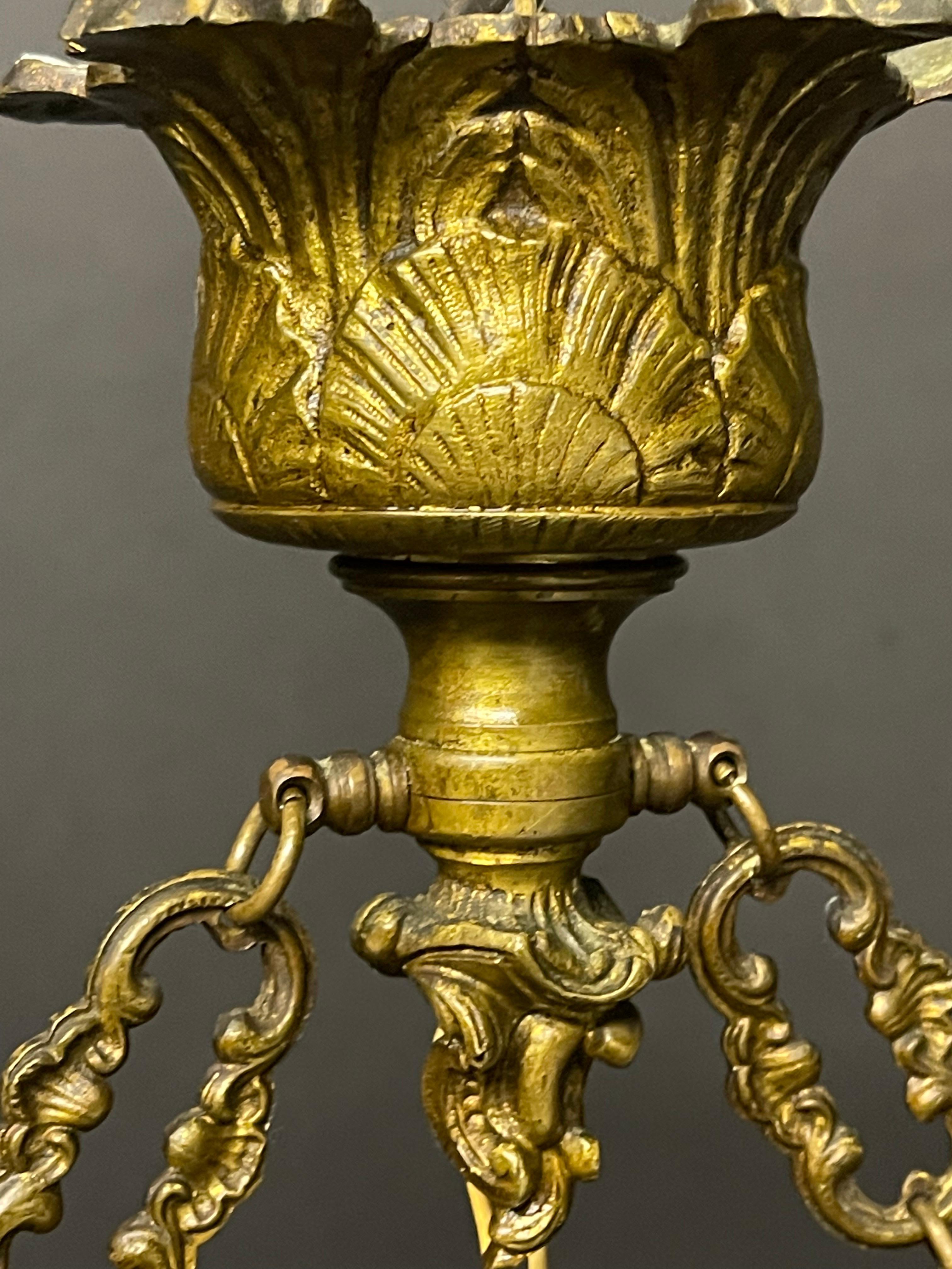 Französischer Jugendstil-Anhänger aus Bronze und geschliffenem Glas, um 1900 im Angebot 4