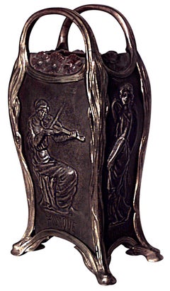 French Art Nouveau Bronze Vase by Le Normand, Late 19th Century