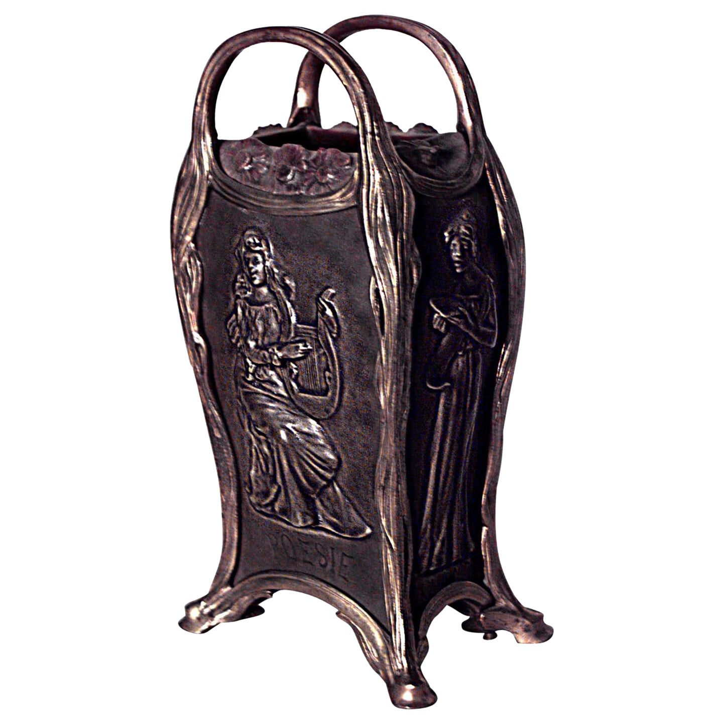 French Art Nouveau Bronze and Gilt Le Normand Vase