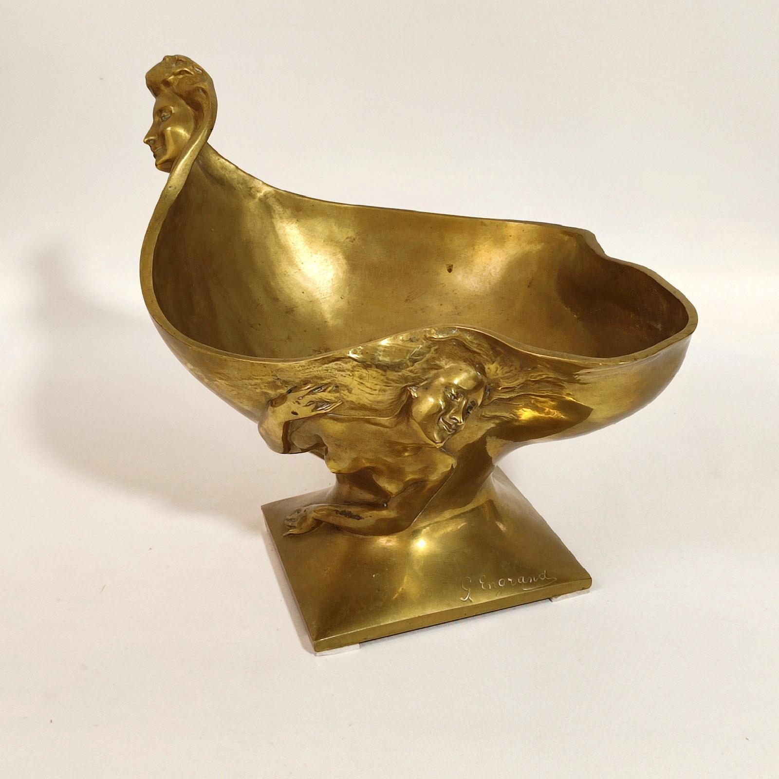 Ciotola in bronzo Art Nouveau francese di Georges Engrand in vendita 7