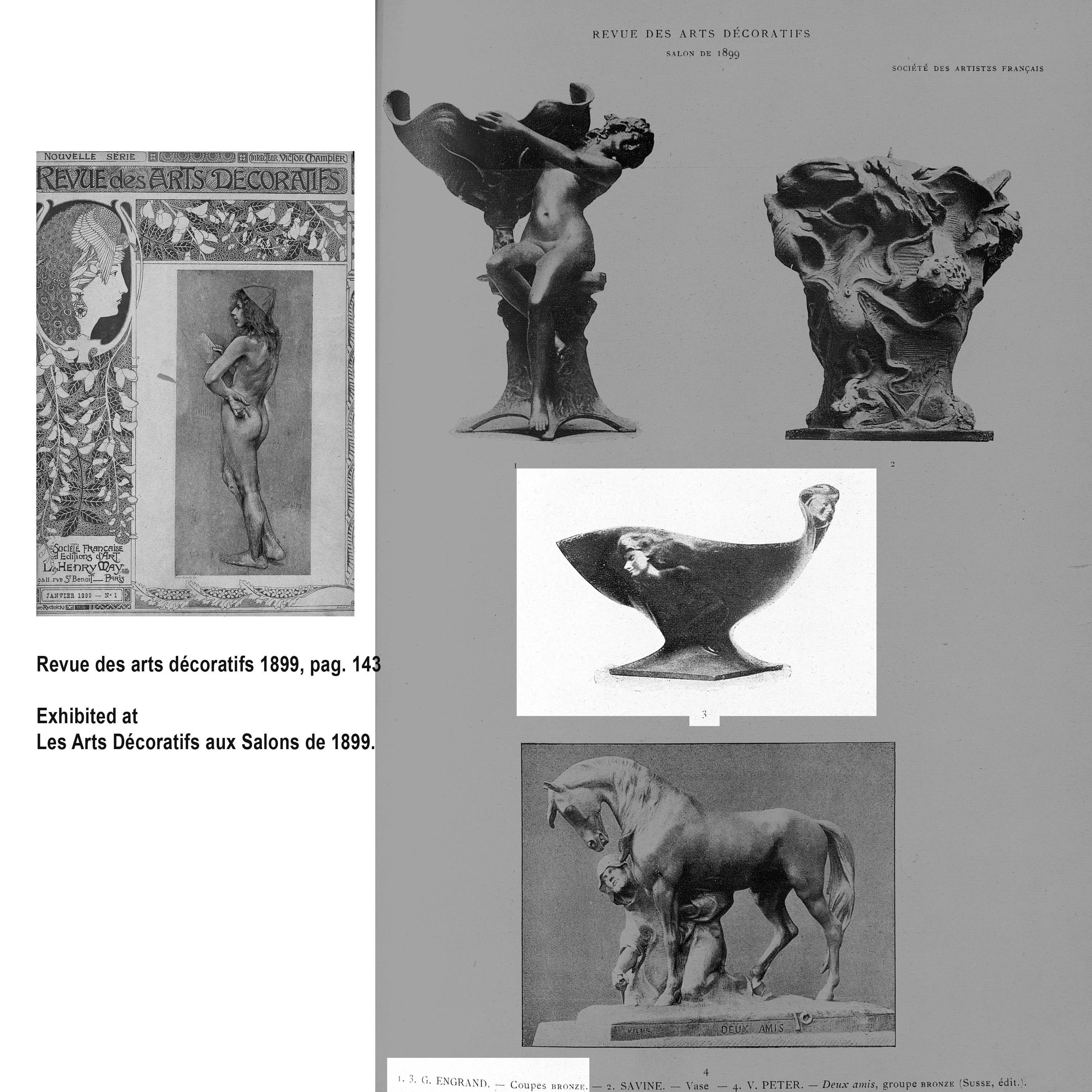 Bronzo Ciotola in bronzo Art Nouveau francese di Georges Engrand in vendita