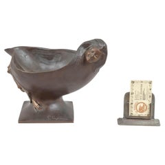 Ciotola in bronzo Art Nouveau francese con donne, G. Engrand, scultore '1852-1936'.