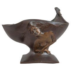 French Art Nouveau Bronze Bowl w/ Women, G. Engrand Sculptor '1852-1936'