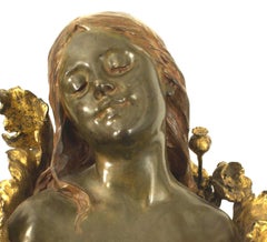 French Art Nouveau Bronze Bust of Lady