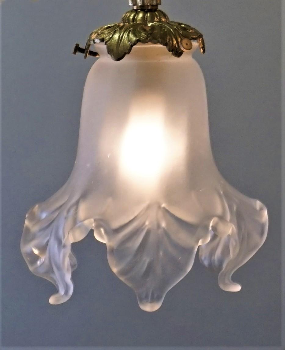 Early 20th Century French Art Nouveau Bronze Chandelier