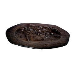 French Art Nouveau Bronze Charger, Nude Wall Sculptural Relief, 20th Century