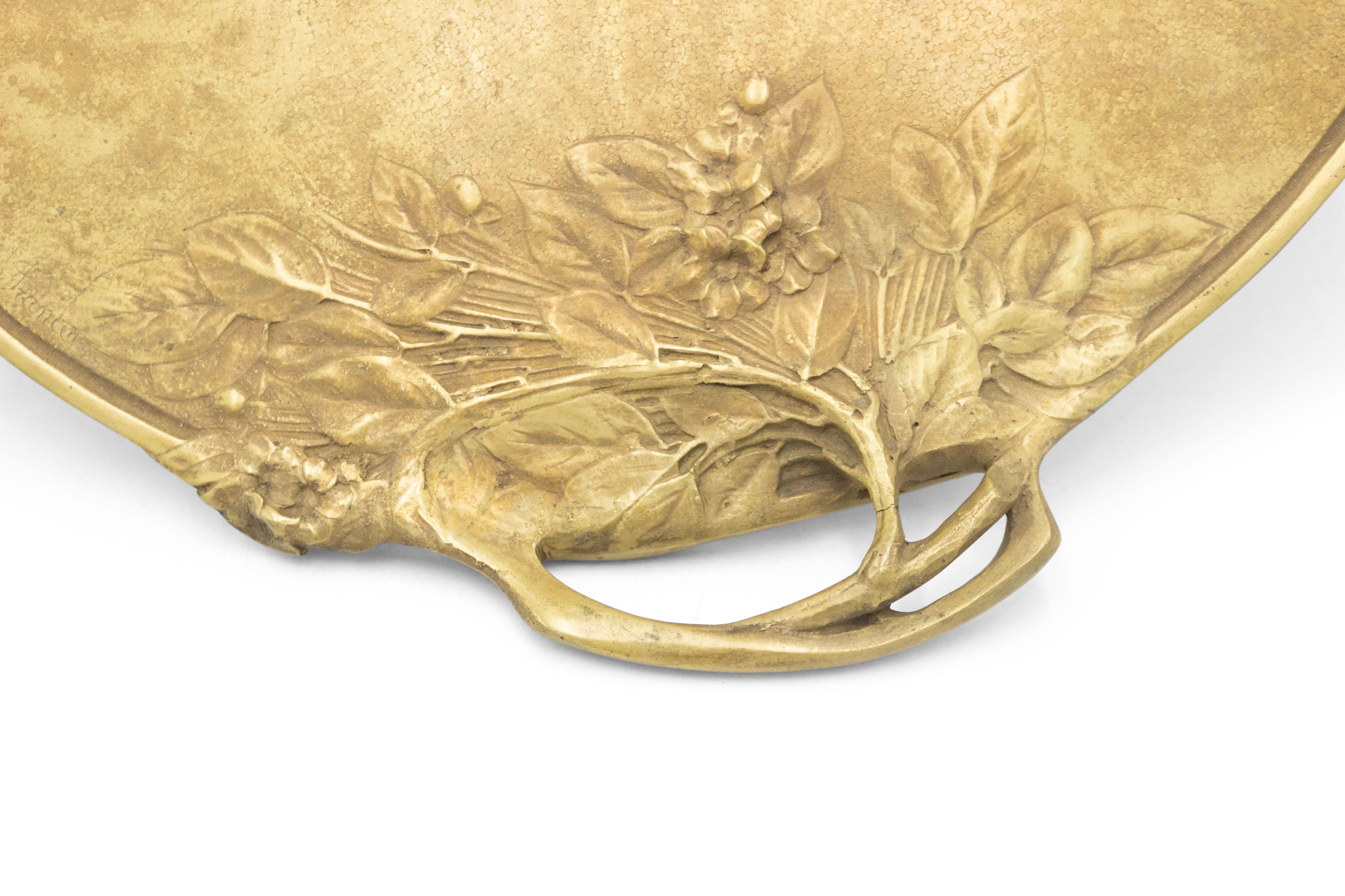 Art nouveau Compotier français Art Nouveau en bronze doré en vente