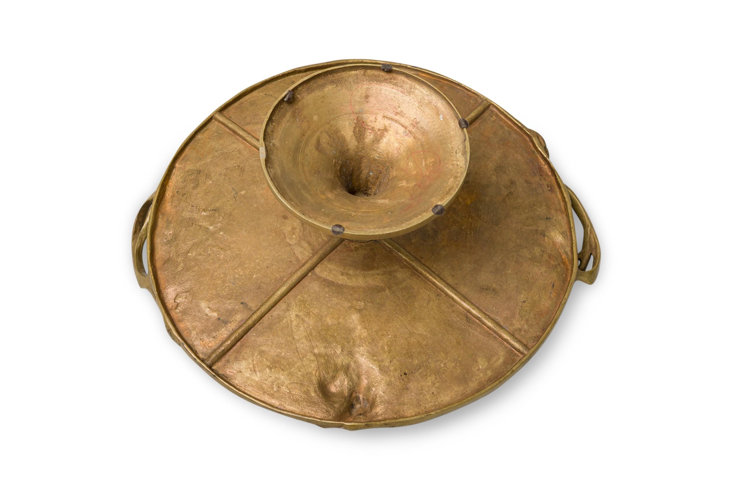 French Art Nouveau Bronze Dore Compote im Angebot 3