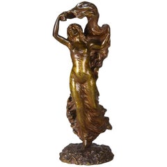 French Art Nouveau Bronze Figure "Nouveau Dancer" by Léon Delagrange