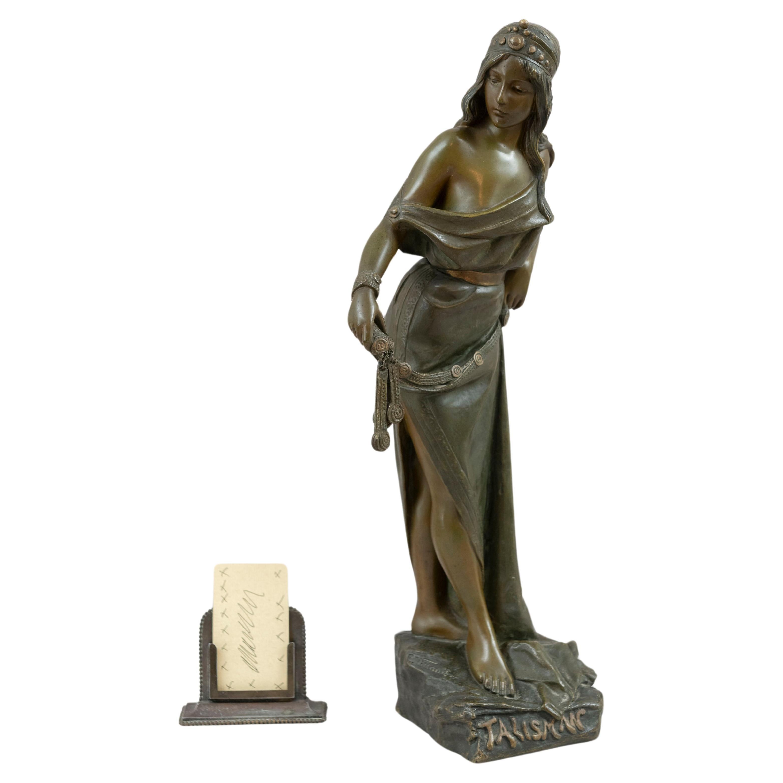 Figure française en bronze d'une belle jeune fille par Emmanuel Villanis en vente