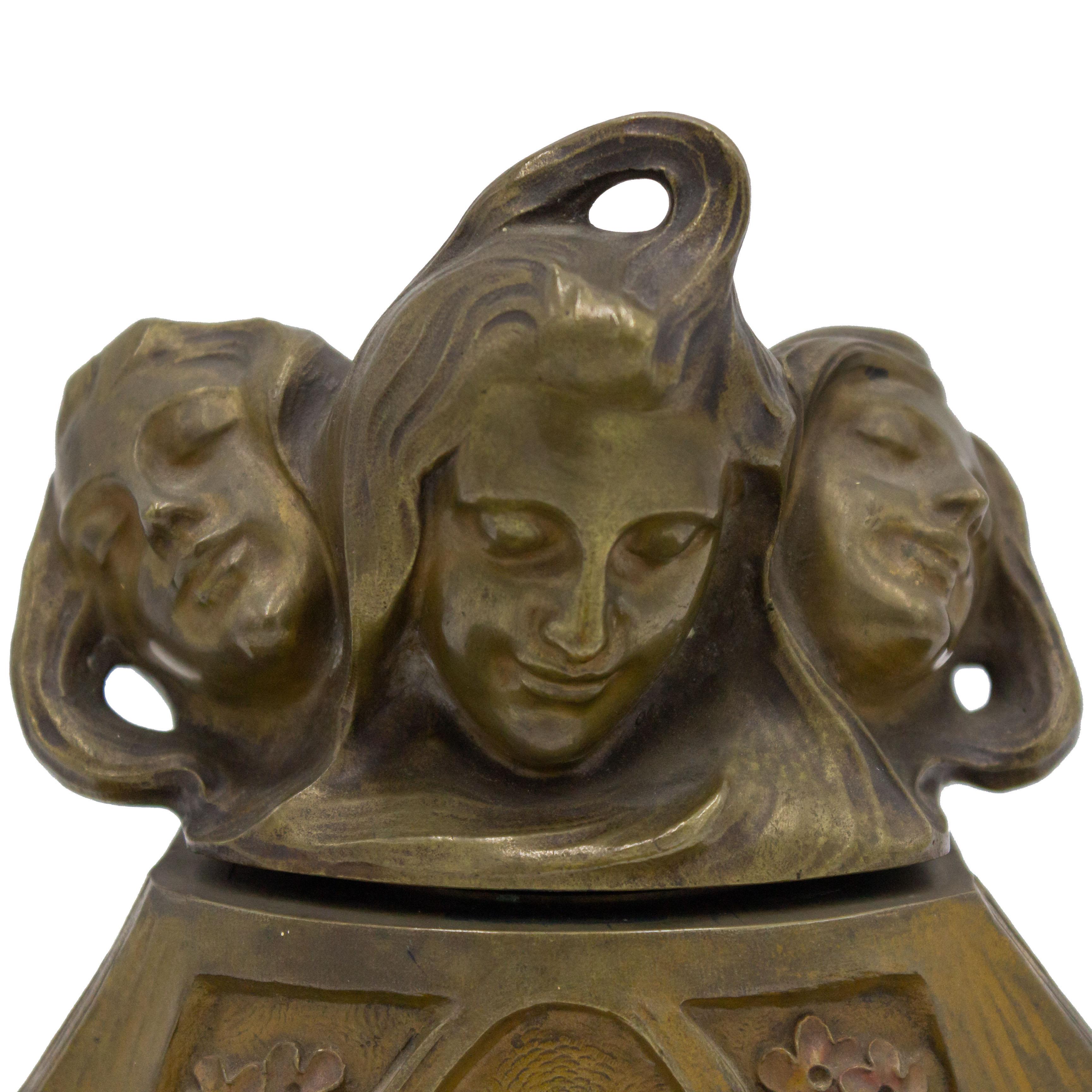 French Art Nouveau Bronze Inkwell 5