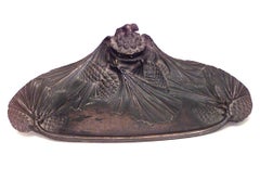 Tintero de bronce Art Nouveau francés