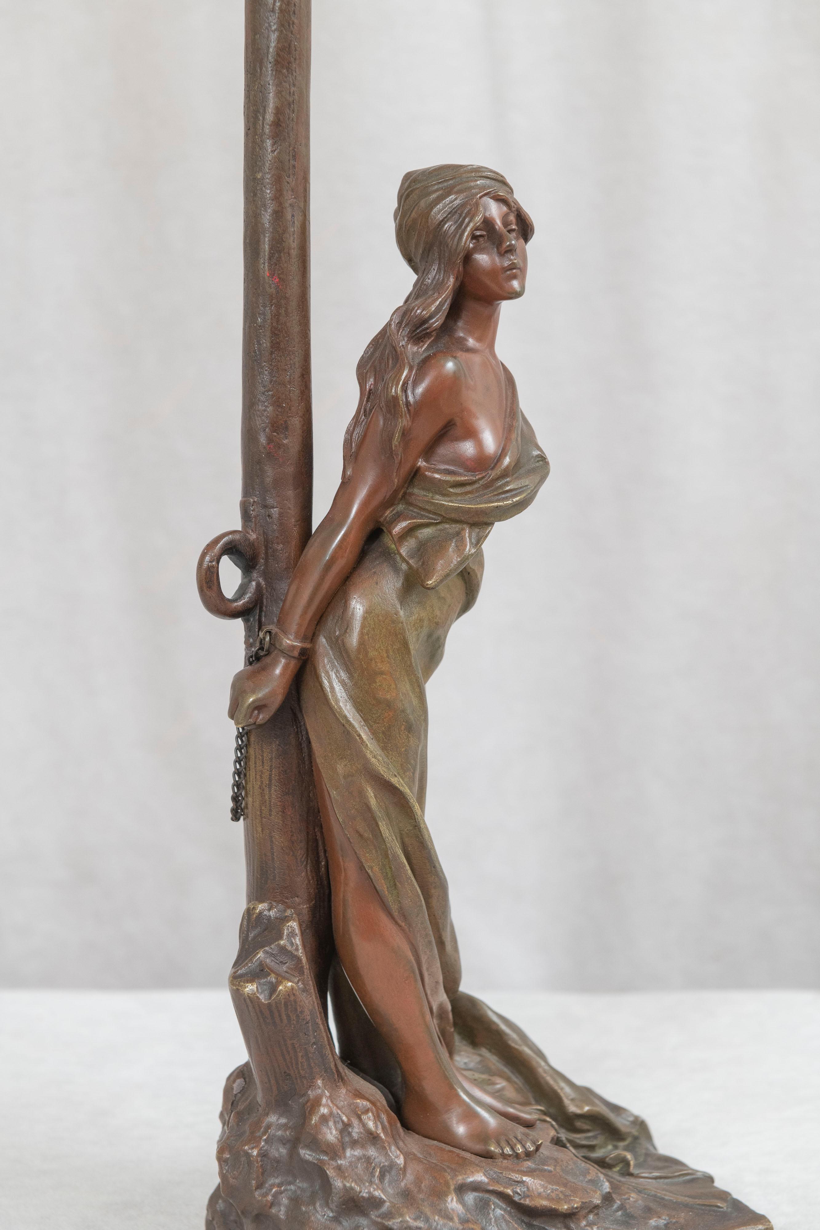 French Art Nouveau Bronze, L' Otage 'The Hostage', by Villanis ca. 1900 1