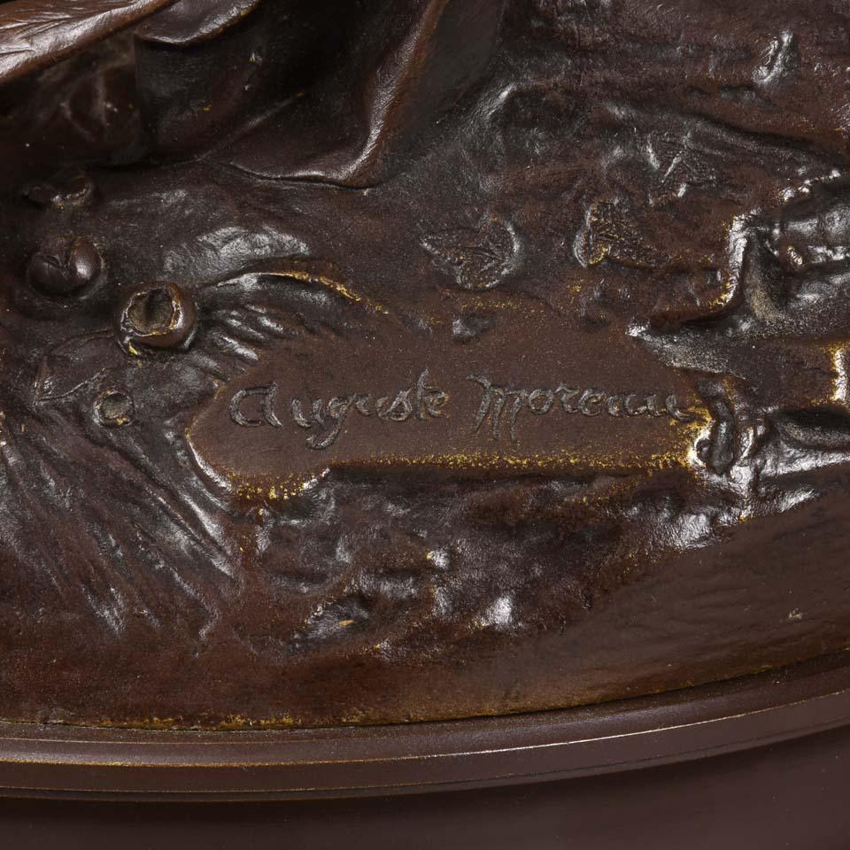 French Art Nouveau Bronze 'Retour des Hirondelles' by Auguste Moreau 2