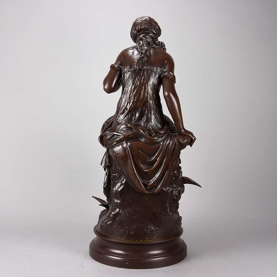 Moulage Retour des Hirondelles en bronze Art Nouveau français par Auguste Moreau