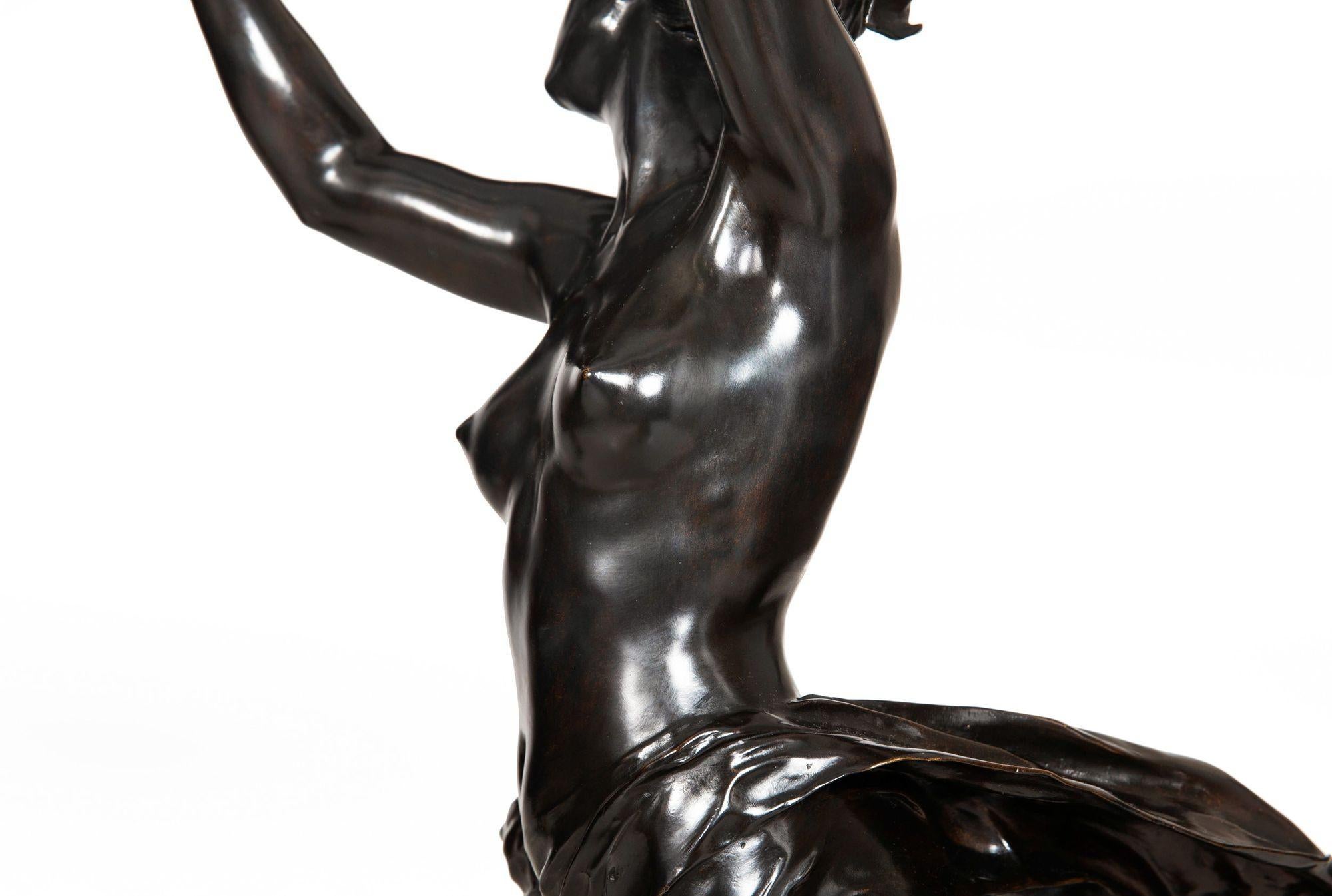 Escultura francesa Art Nouveau de bronce 