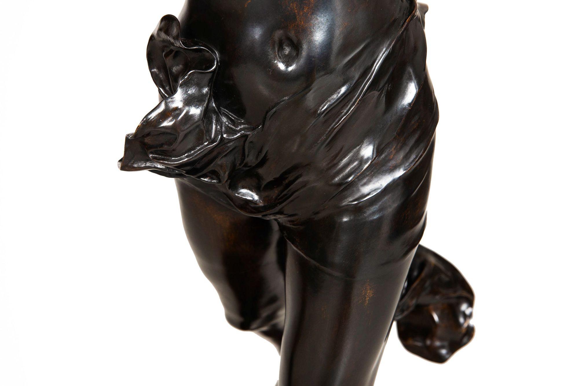 Escultura francesa Art Nouveau de bronce 