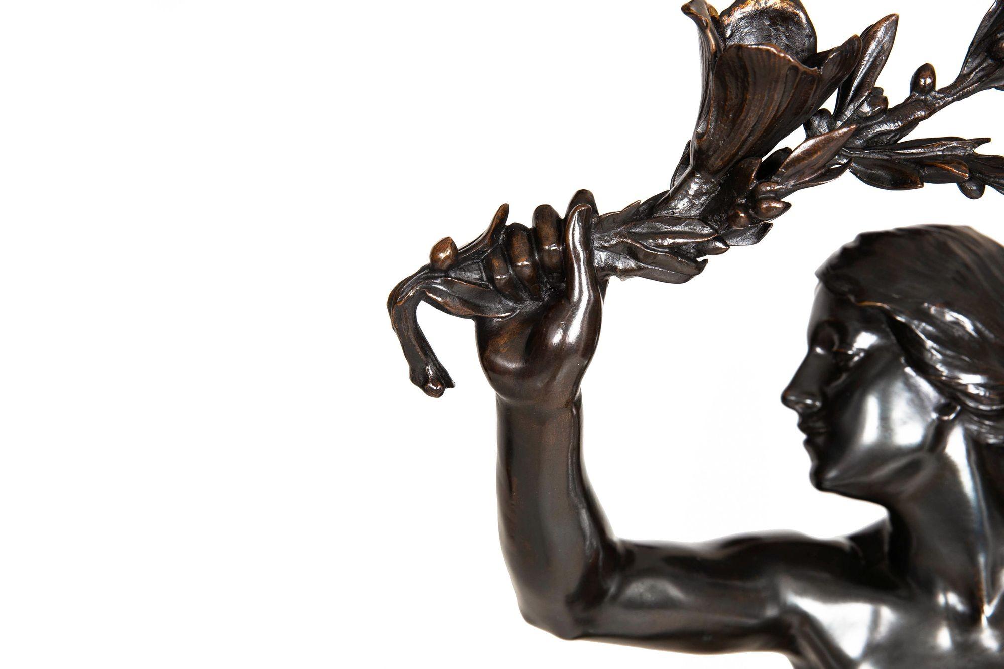 Escultura francesa Art Nouveau de bronce 