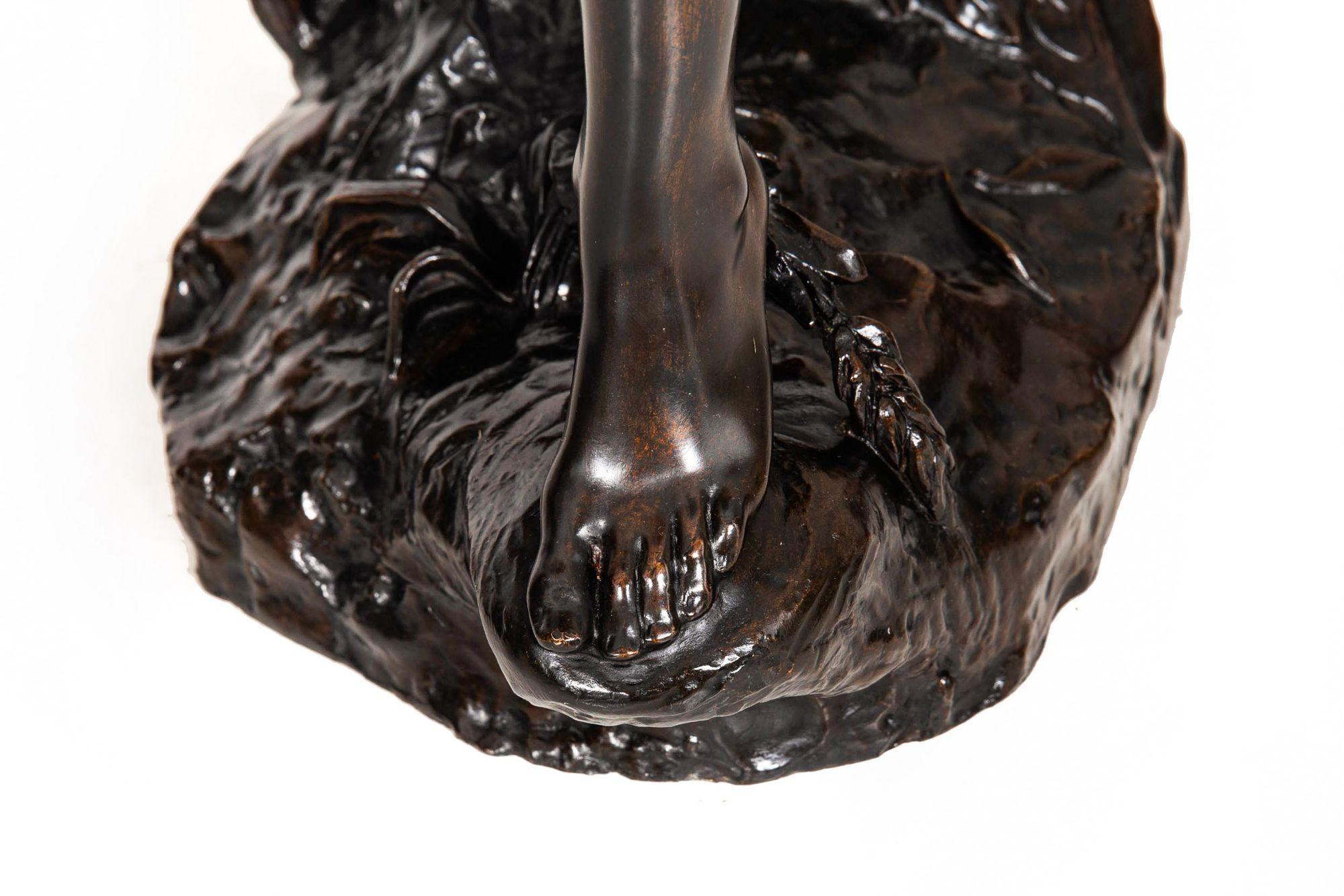 Escultura francesa Art Nouveau de bronce 