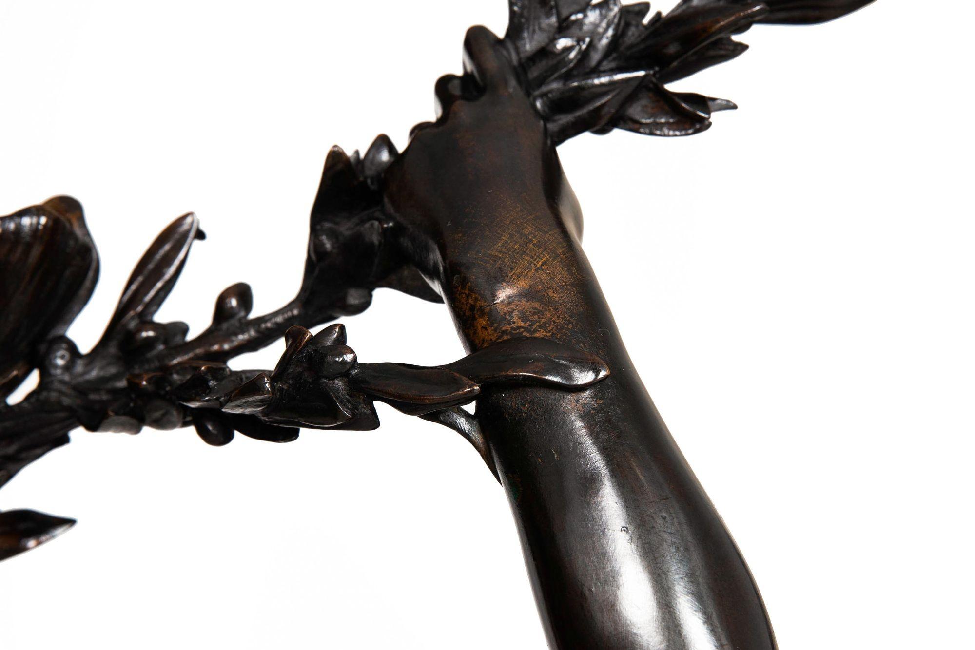 Escultura francesa Art Nouveau de bronce 