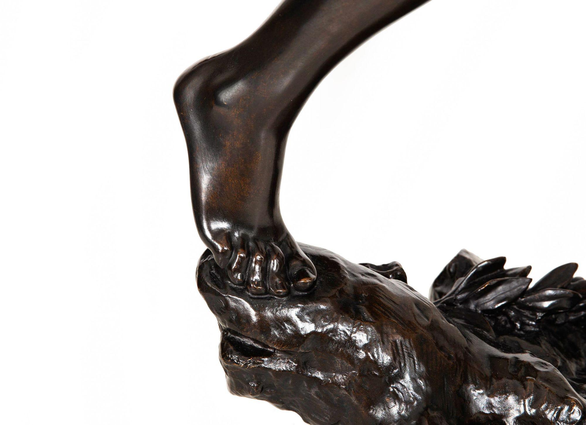 Escultura francesa Art Nouveau de bronce 