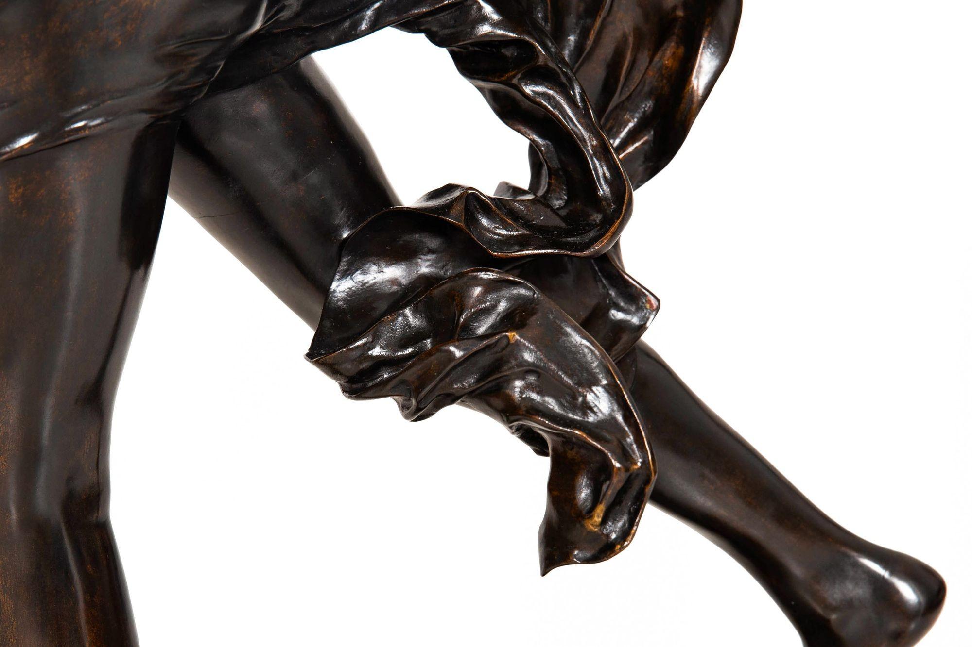Escultura francesa Art Nouveau de bronce 