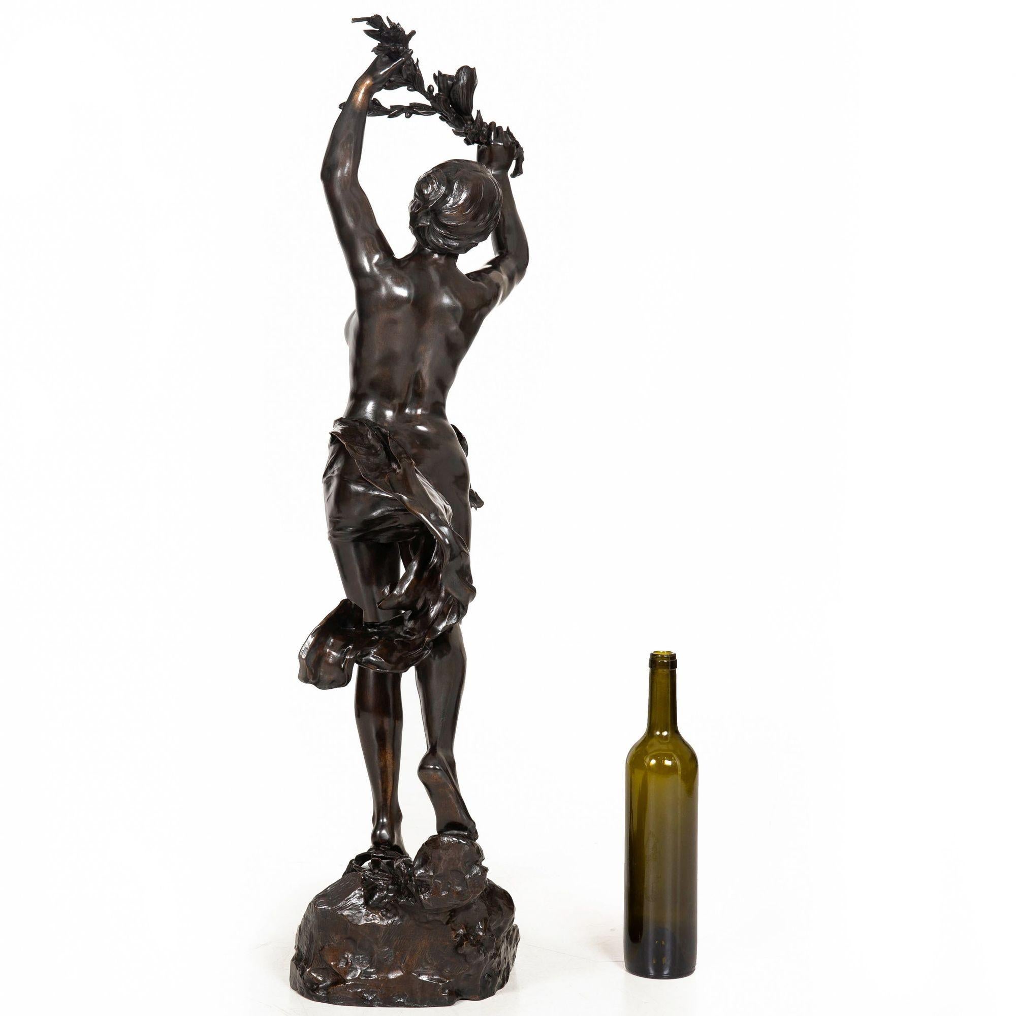 Escultura francesa Art Nouveau de bronce 