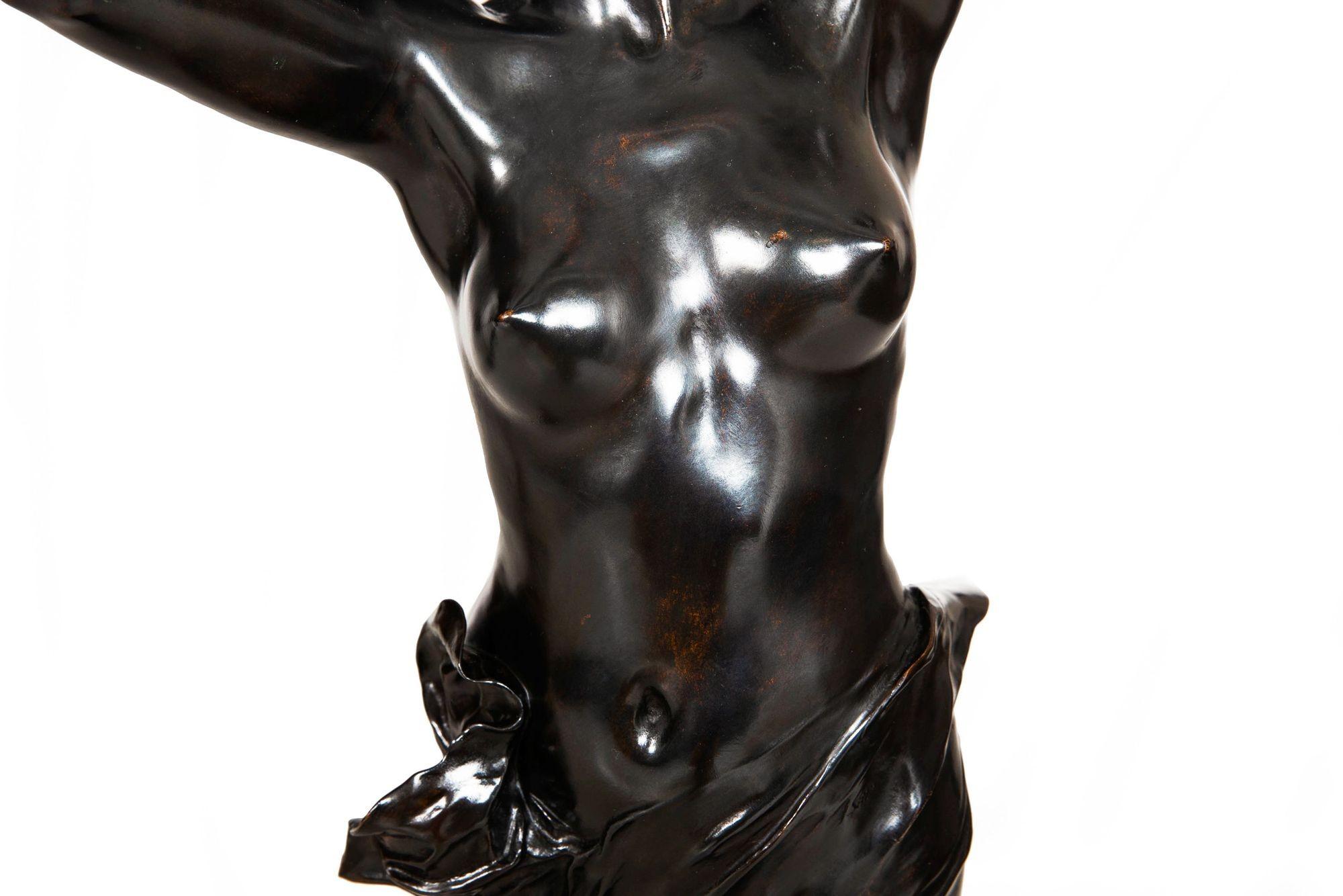 Escultura francesa Art Nouveau de bronce 
