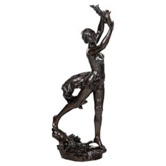 Escultura francesa Art Nouveau de bronce "Alegoría de la Victoria" de Felix Charpentier