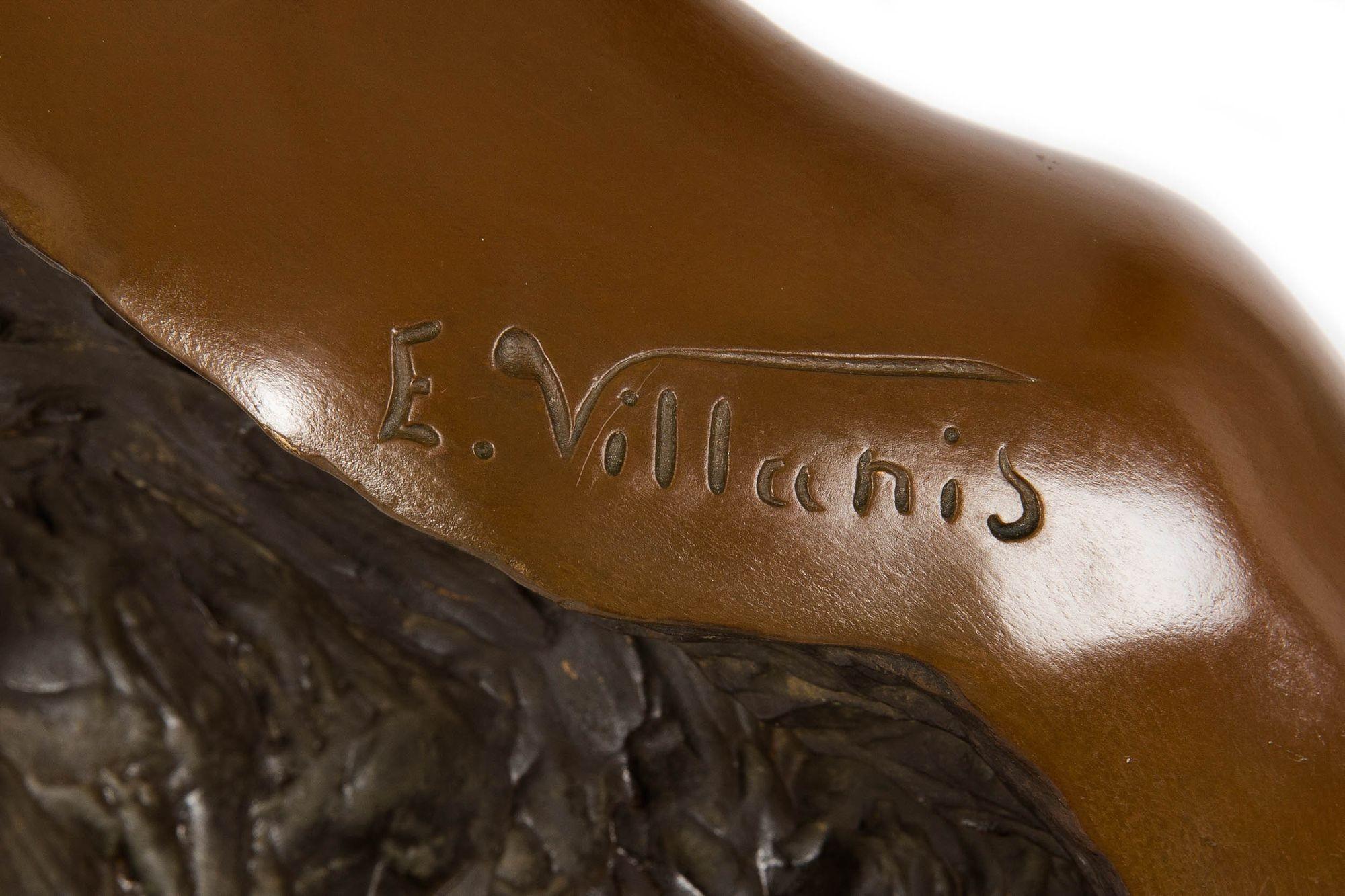 Französische Jugendstil-Bronzebüste der Diana von Emmanuel Villanis im Angebot 5