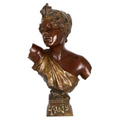 Französische Jugendstil-Bronze-Skulptur-Büste der Thailänder von Emmanuel Villanis