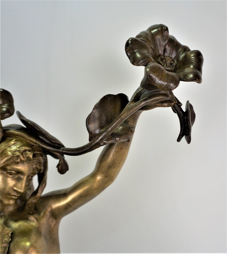 French Art Nouveau Bronze Sculpture of Nude Woman For Sale at 1stDibs ...