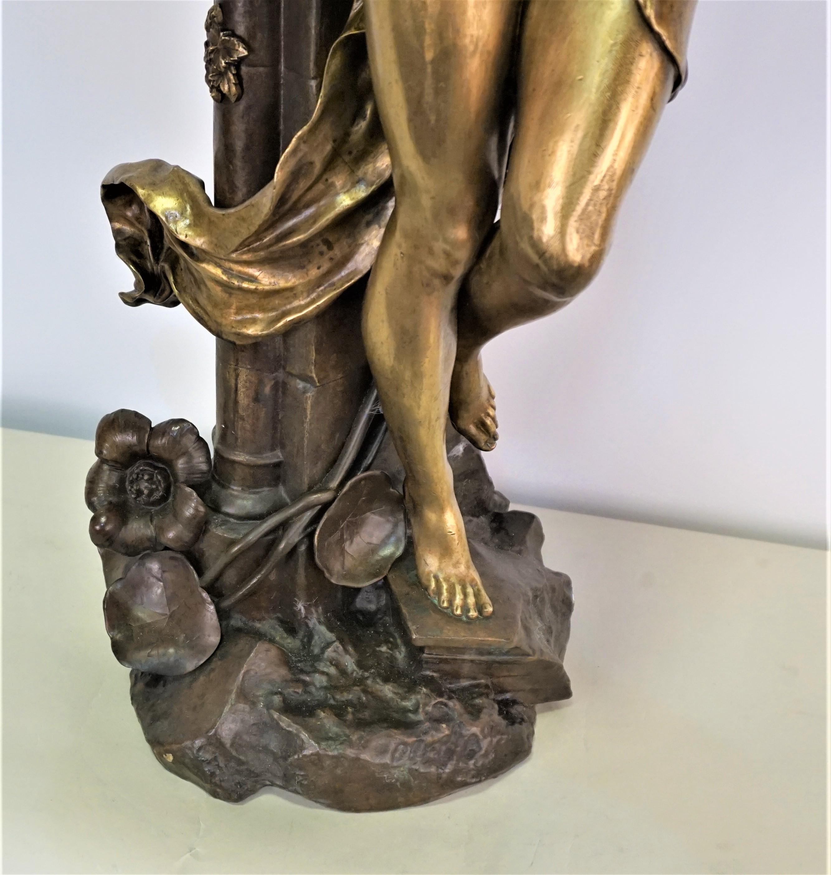 Bronzeskulptur einer nackten Frau im Art nouveau-Stil im Zustand „Gut“ im Angebot in Fairfax, VA
