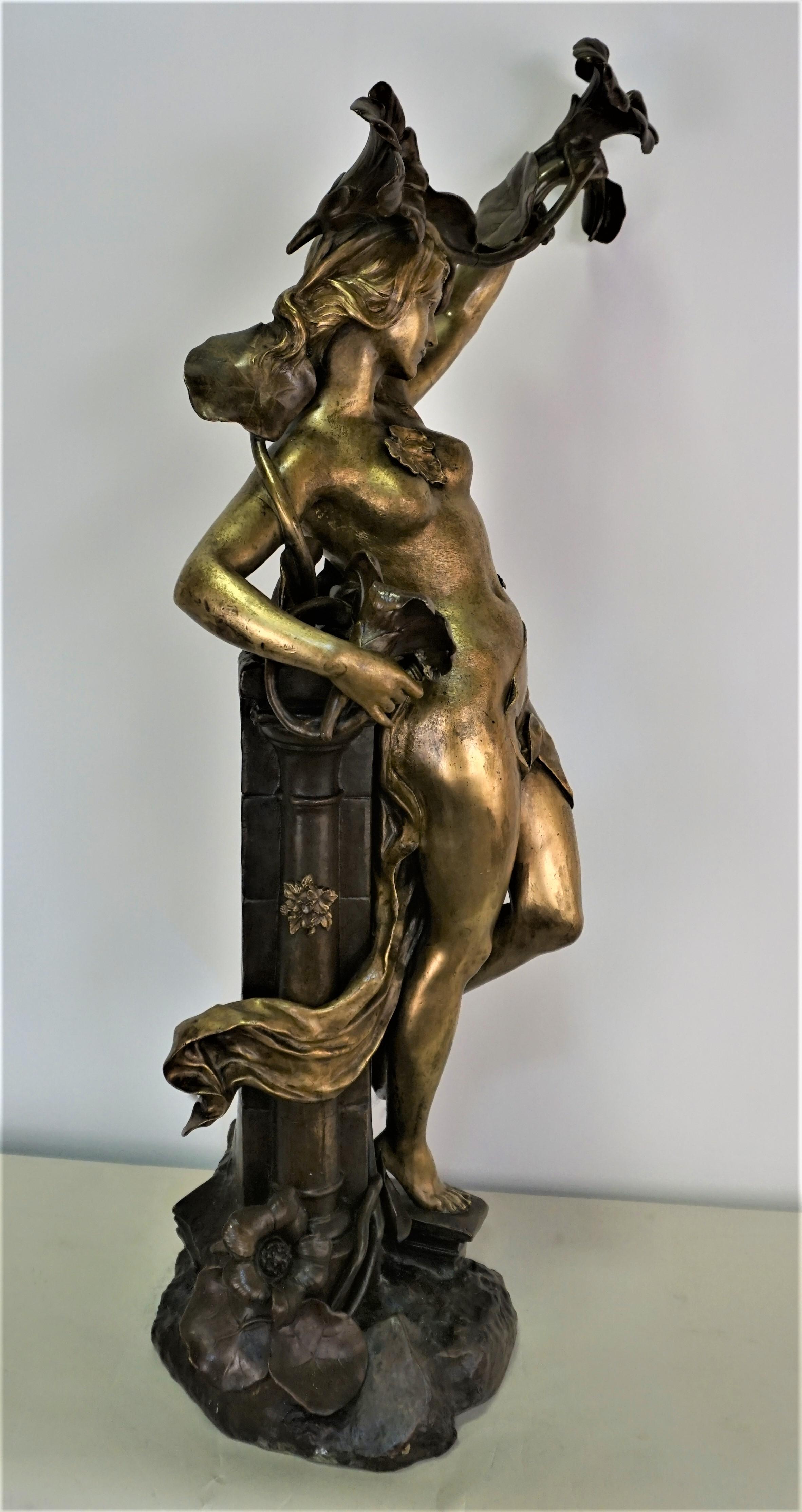 Bronzeskulptur einer nackten Frau im Art nouveau-Stil (19. Jahrhundert) im Angebot